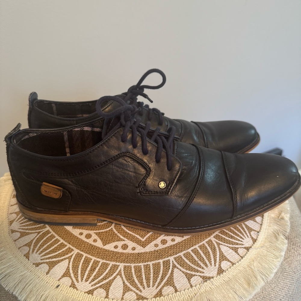 BULL BOXER Men's Leather Dress Shoes Black Size 12